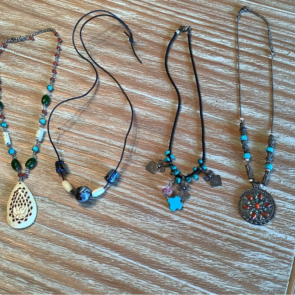 Handmade Turquoise Accent Pendant Necklace - Unbranded